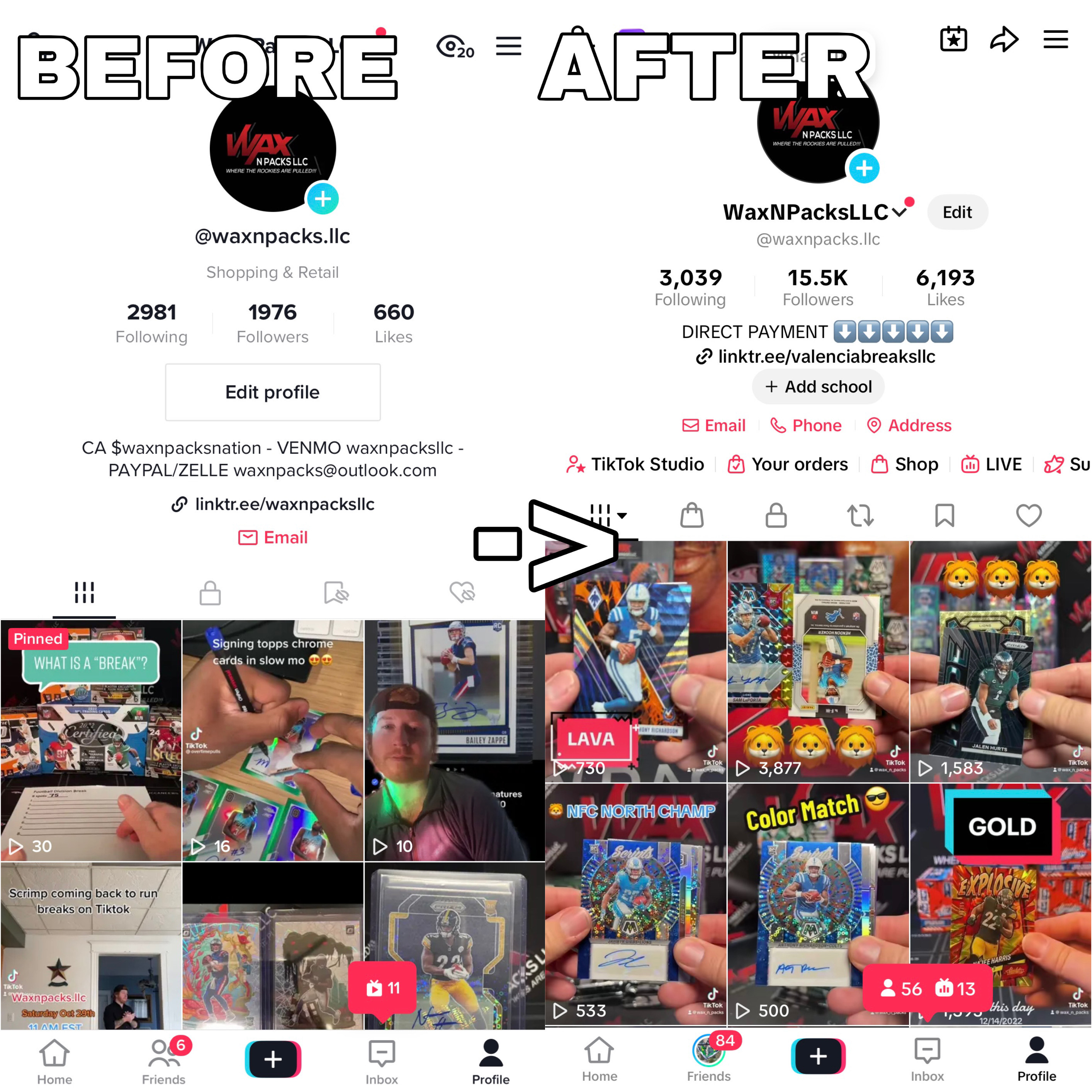 TikTok growth comparison 2